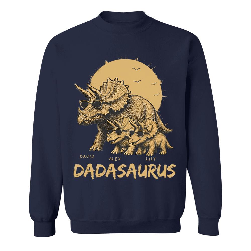 Personalized Funny Dadasaurus Animal Dad T Shirts The Best Bucking Papa Triceratops Tees for Dadasaurus Nh00