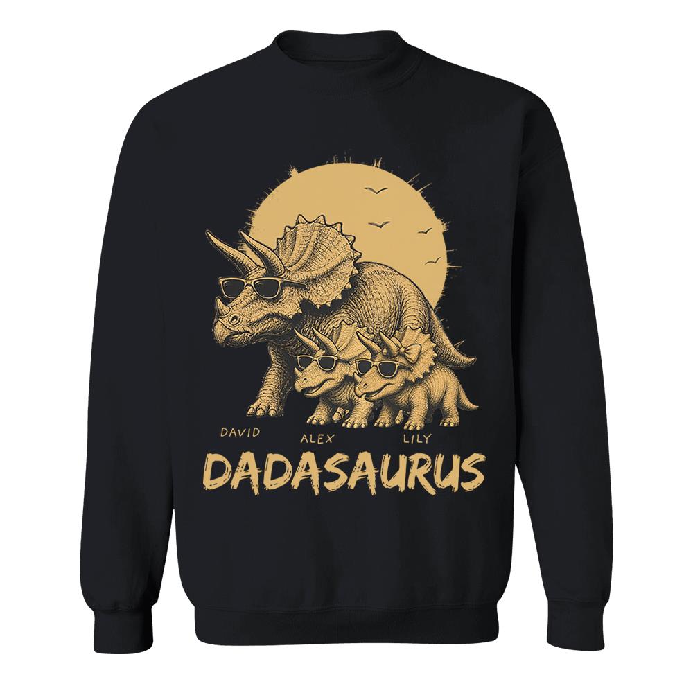 Personalized Funny Dadasaurus Animal Dad T Shirts The Best Bucking Papa Triceratops Tees for Dadasaurus Nh00