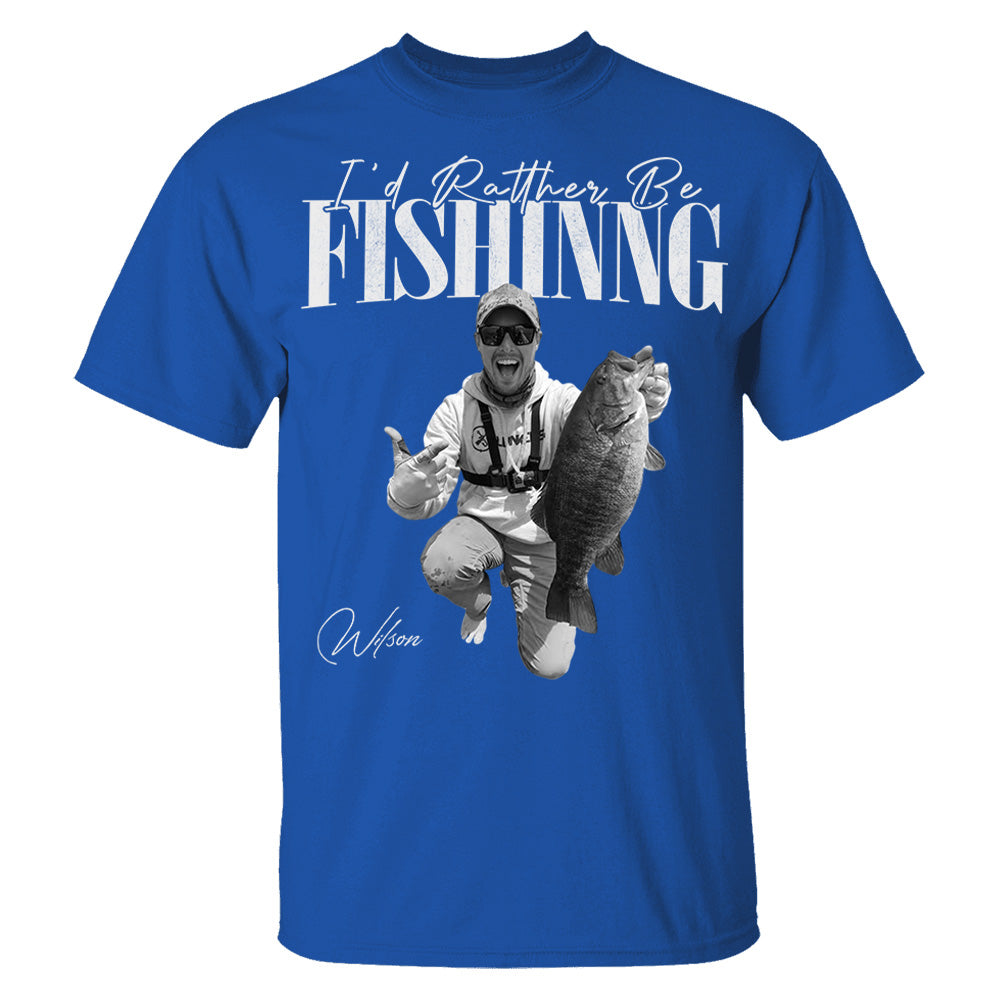 I'd Rather Be Fishing – Washed Tee Retro Bootleg Shirt For Fishing Na02