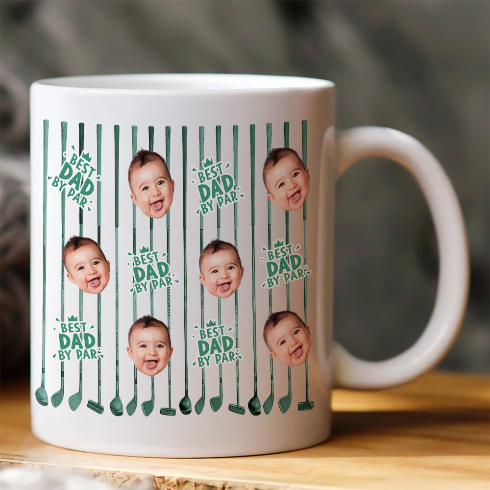 Best Dad By Par Custom Photo Golf Dad Father's Day Gift For Dad, Husband - Personalized Mug Na02 T24