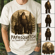 Custom Papasquatch, Like A Grandpa, Just Way More Squatchy Hawaiian Shirt, Personalized Vintage Short Sleeve Silk Shirt Nh00