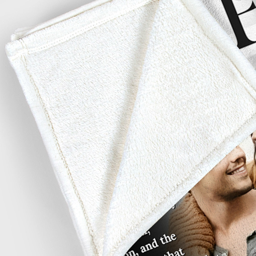 Personalized Love Story Couple Magazine Cover Blanket - Gift For Romantic Couple