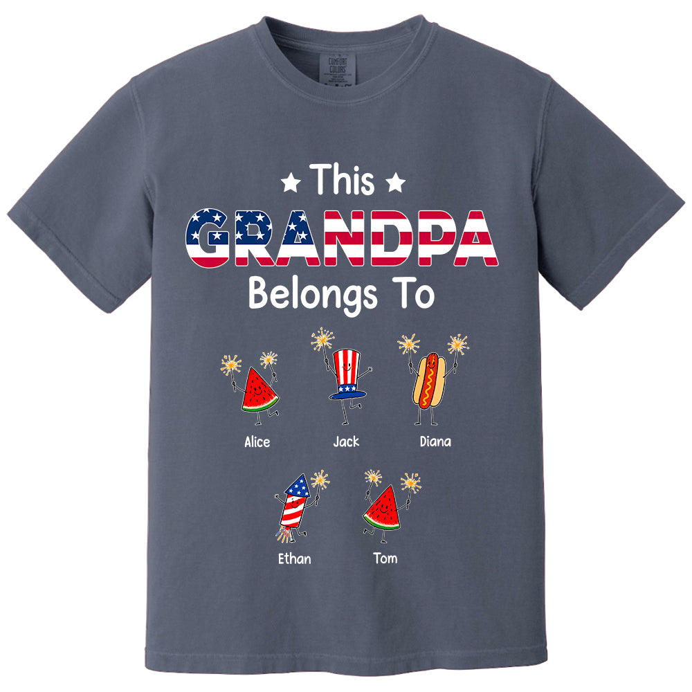 Personalized This Grandpa Belongs To Shirt, Custom Grandparents Shirt, Father's Day Gift, America 250th Anniversary Shirt, Patriotic Grandpa Tee 2026 Na02 TH23