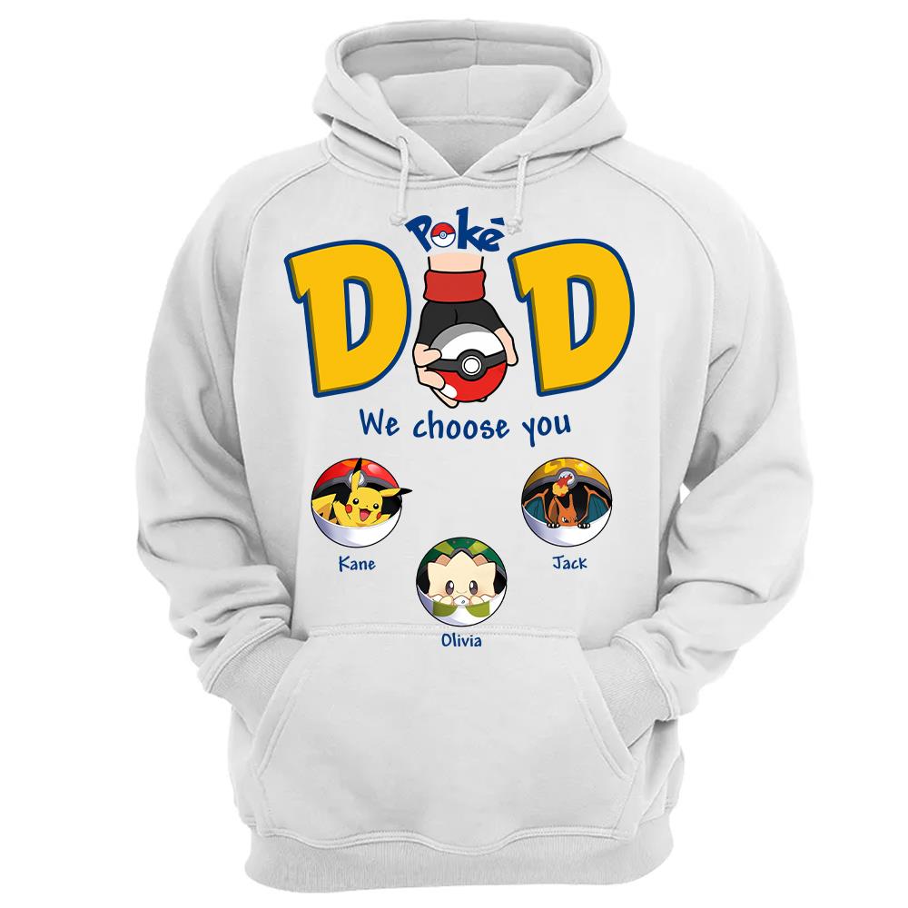 PokeDad Best Poke Dad Ever, Personalized PokéDad Shirt With Kids Name, Gifts For Dad, Gifts For Father's Day MI209 Hv01