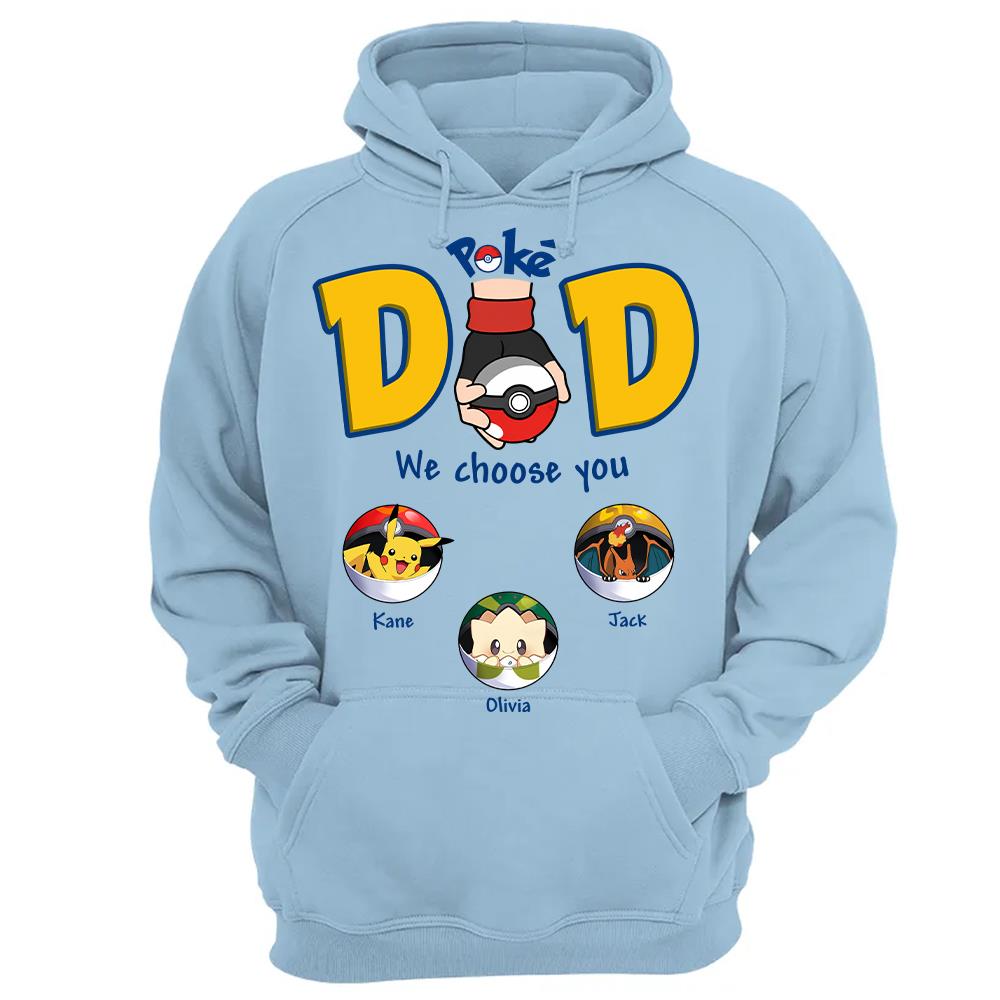 PokeDad Best Poke Dad Ever, Personalized PokéDad Shirt With Kids Name, Gifts For Dad, Gifts For Father's Day MI209 Hv01