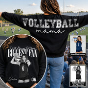I Will Always Be Your Biggest Fan, Custom Large Back Graphic Volleyball,  Washed Tee Retro Bootleg Shirt, Gift For Volleyball Mom Grandma Sport Family Volleyball Lovers MI209 T24