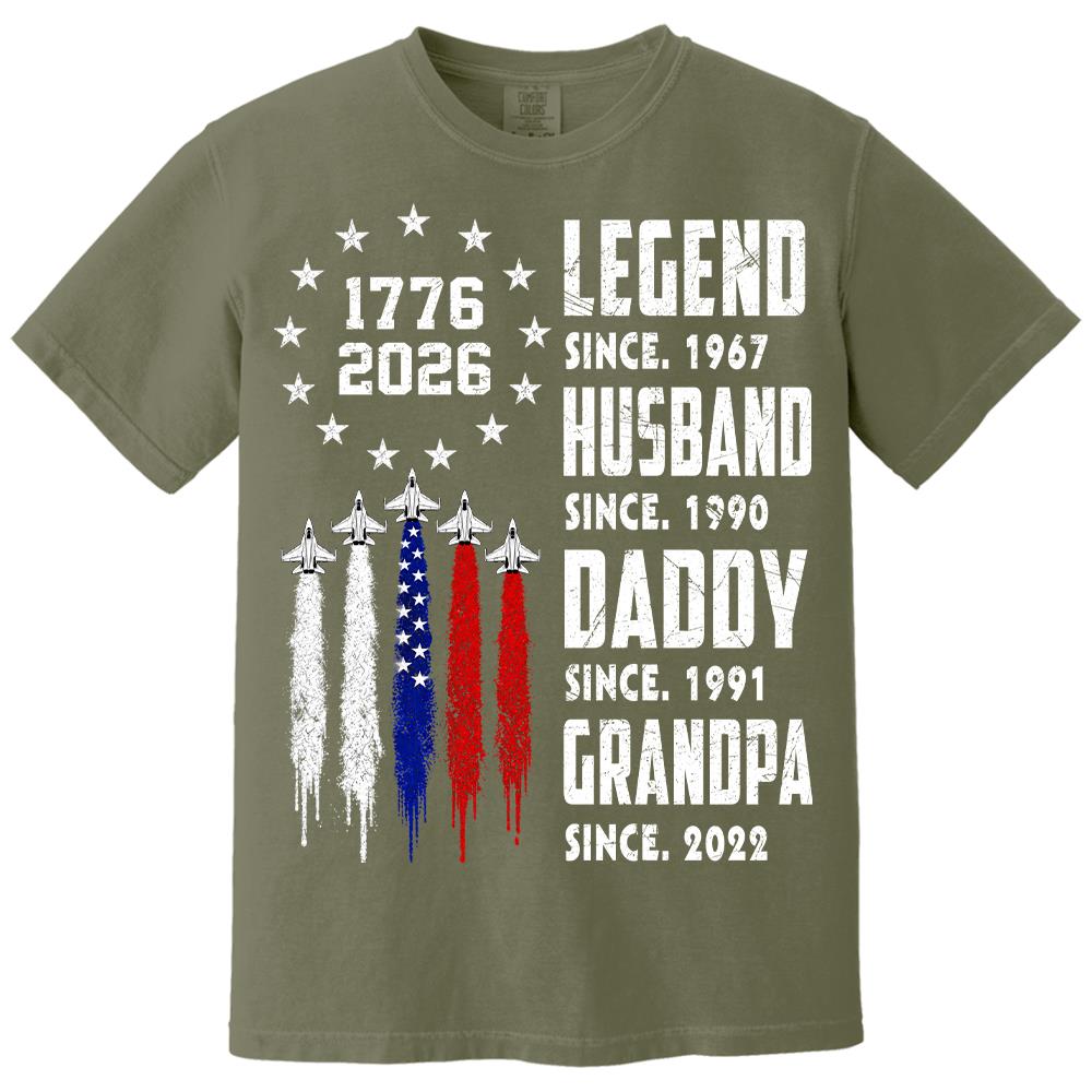 Custom Legend Husband Dad Grandpa Nation Flag American 250th Anniversary Shirt, Father's Day Gift For Dad, Grandpa L0411 Hv01
