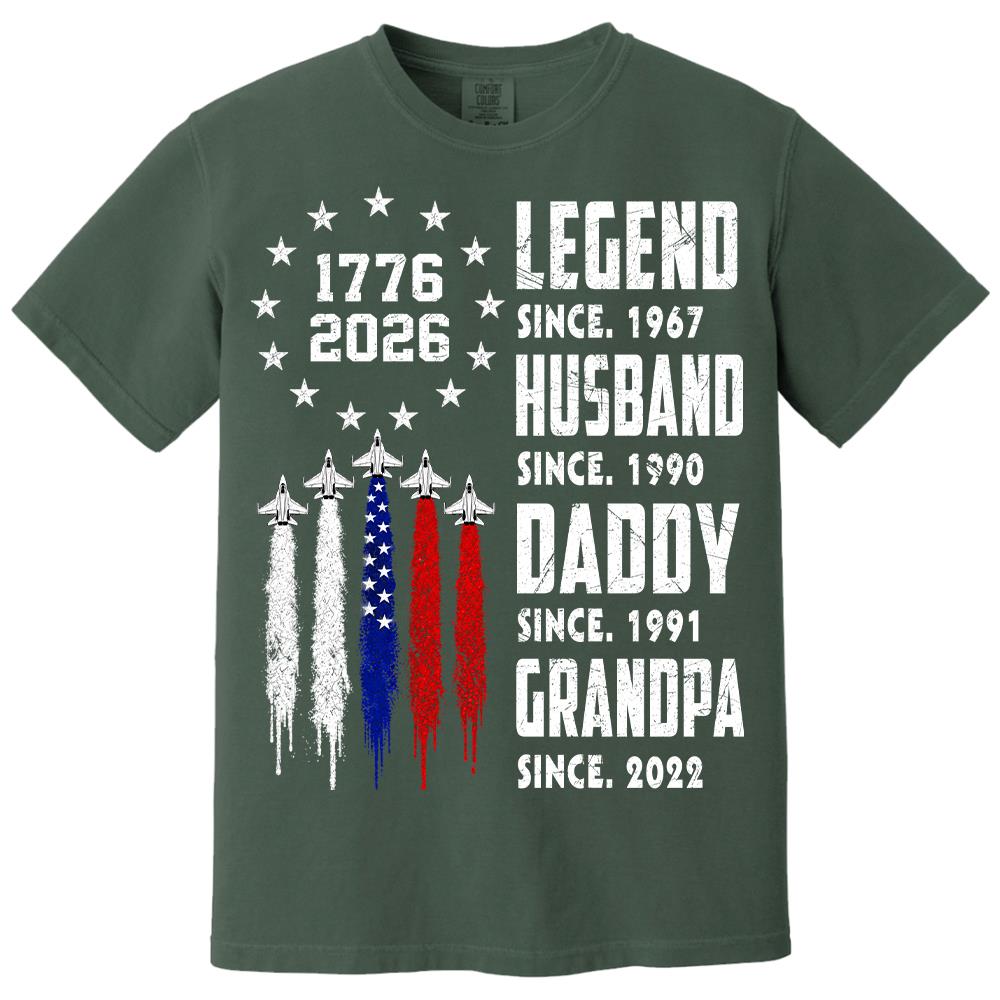 Custom Legend Husband Dad Grandpa Nation Flag American 250th Anniversary Shirt, Father's Day Gift For Dad, Grandpa L0411 Hv01