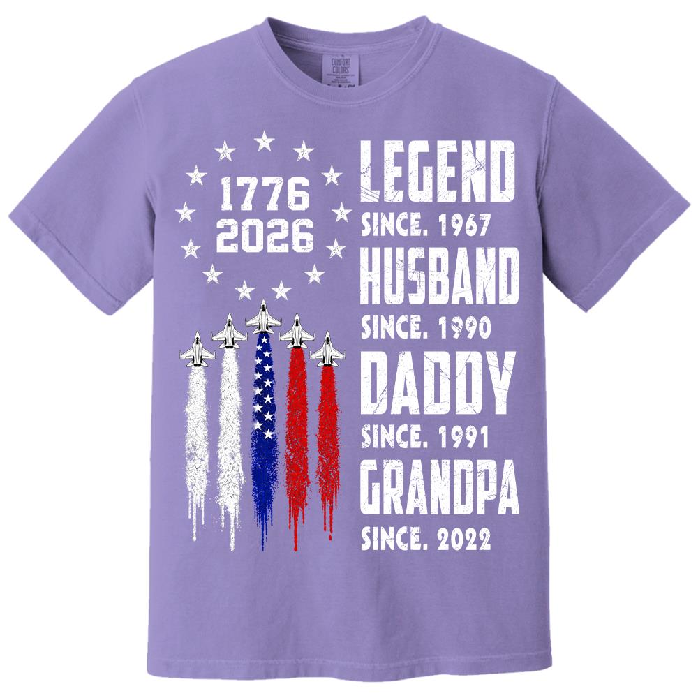 Custom Legend Husband Dad Grandpa Nation Flag American 250th Anniversary Shirt, Father's Day Gift For Dad, Grandpa L0411 Hv01