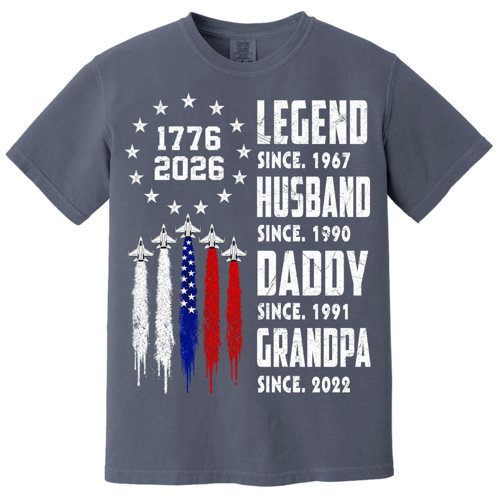 Custom Legend Husband Dad Grandpa Nation Flag American 250th Anniversary Shirt, Father's Day Gift For Dad, Grandpa L0411 Hv01