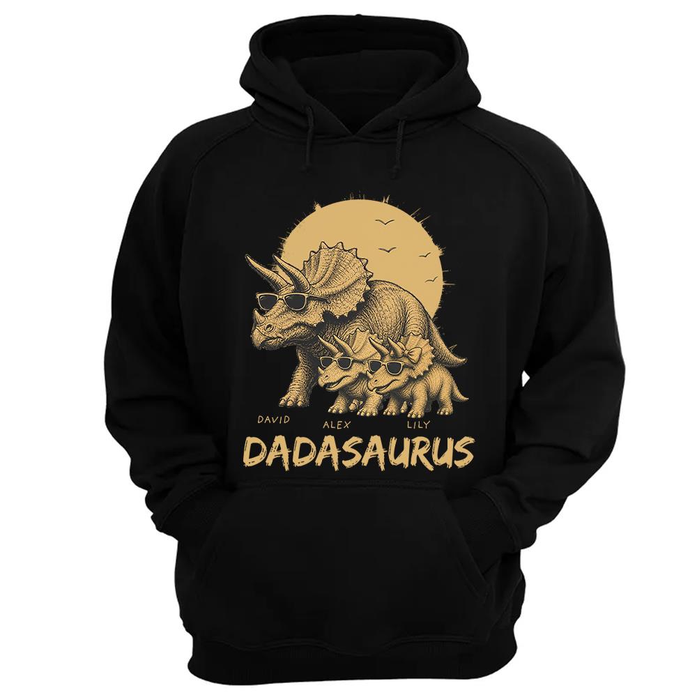 Personalized Funny Dadasaurus Animal Dad T Shirts The Best Bucking Papa Triceratops Tees for Dadasaurus Nh00