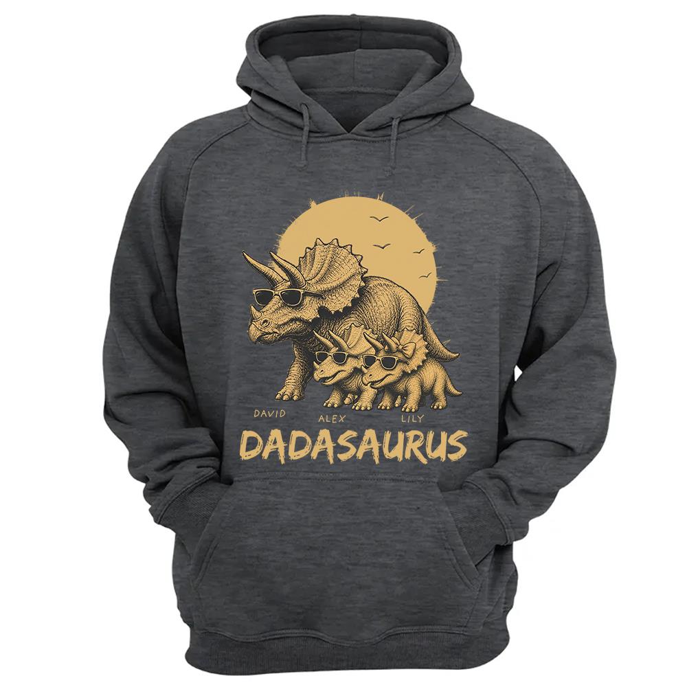 Personalized Funny Dadasaurus Animal Dad T Shirts The Best Bucking Papa Triceratops Tees for Dadasaurus Nh00