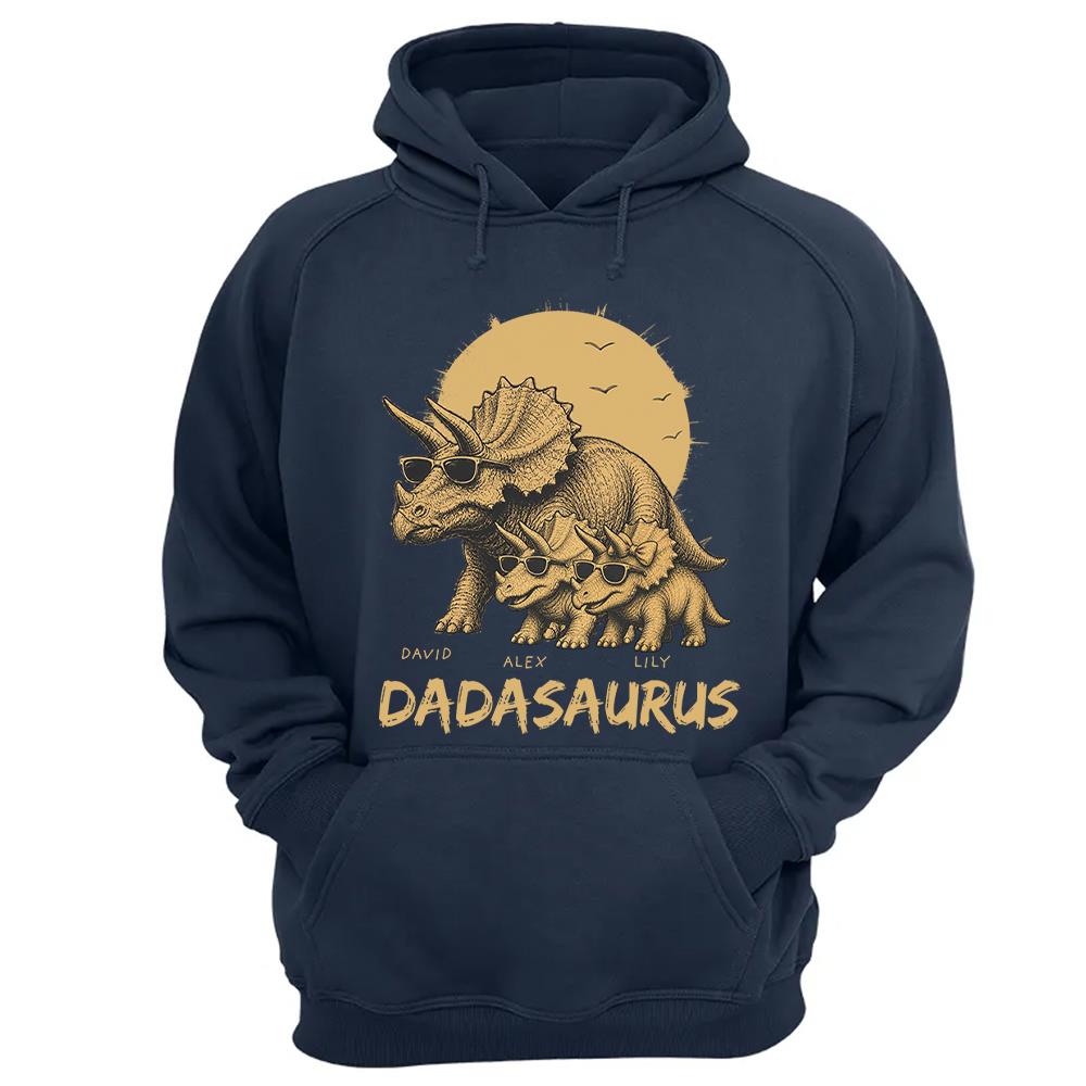 Personalized Funny Dadasaurus Animal Dad T Shirts The Best Bucking Papa Triceratops Tees for Dadasaurus Nh00