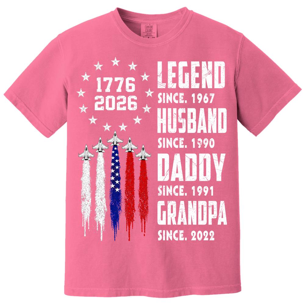 Custom Legend Husband Dad Grandpa Nation Flag American 250th Anniversary Shirt, Father's Day Gift For Dad, Grandpa L0411 Hv01