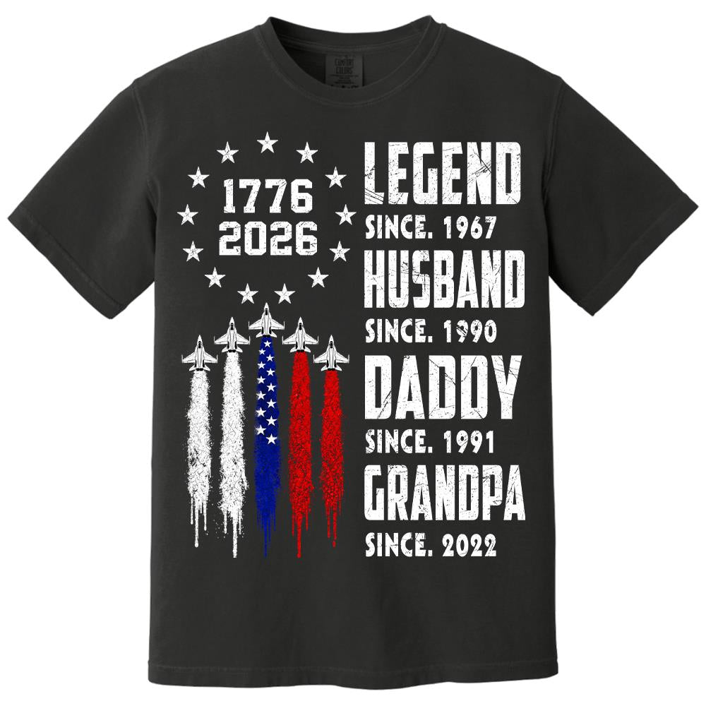 Custom Legend Husband Dad Grandpa Nation Flag American 250th Anniversary Shirt, Father's Day Gift For Dad, Grandpa L0411 Hv01