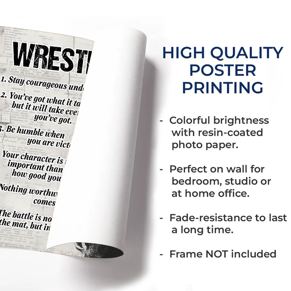 Personalized Wrestling Poster - Custom Photos And Names For Wrestlers NA04
