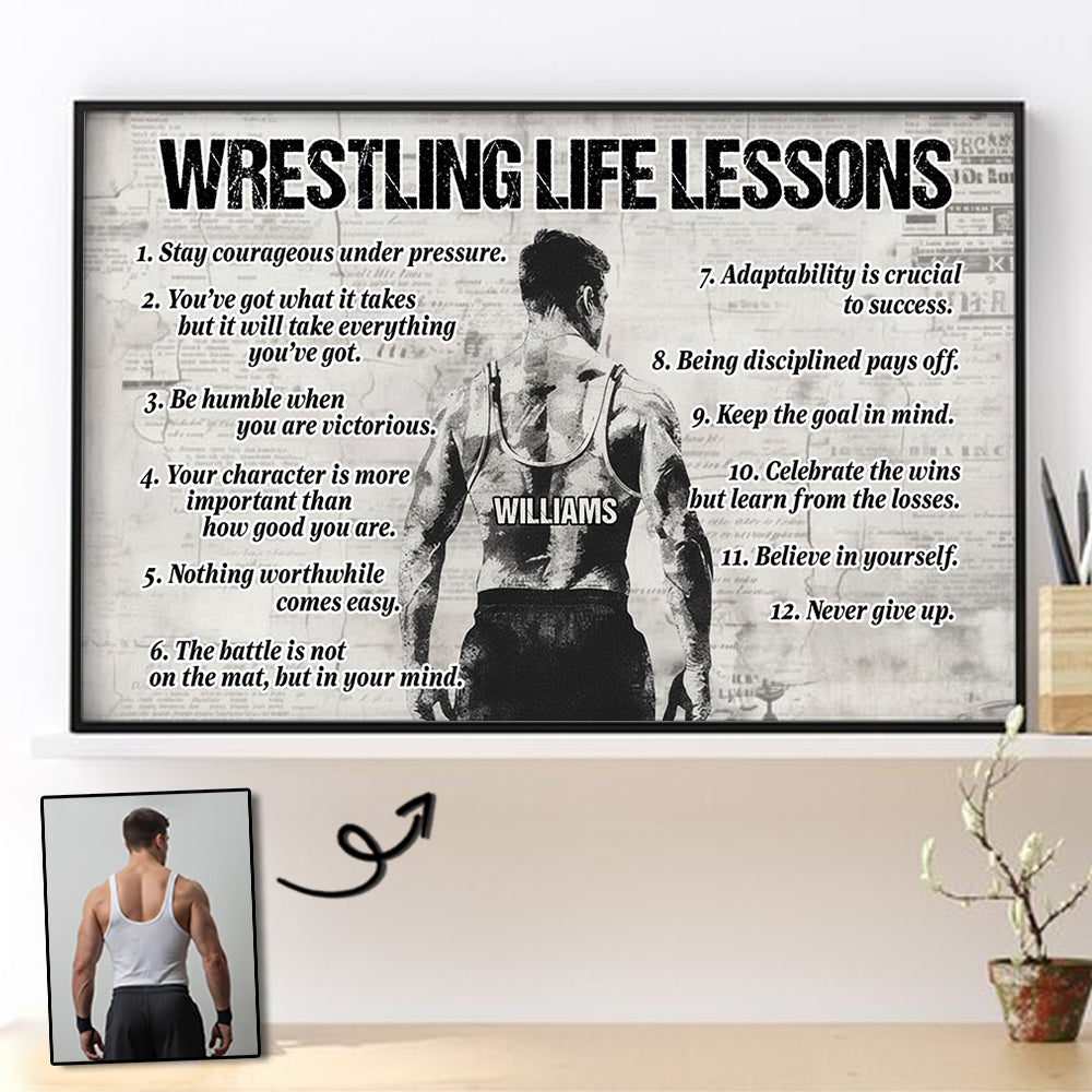 Personalized Wrestling Poster - Custom Photos And Names For Wrestlers NA04