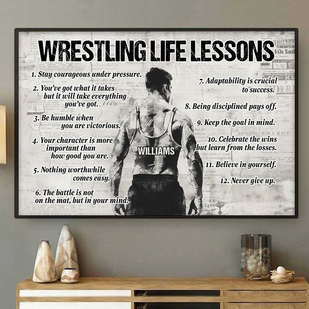 Personalized Wrestling Poster - Custom Photos And Names For Wrestlers NA04