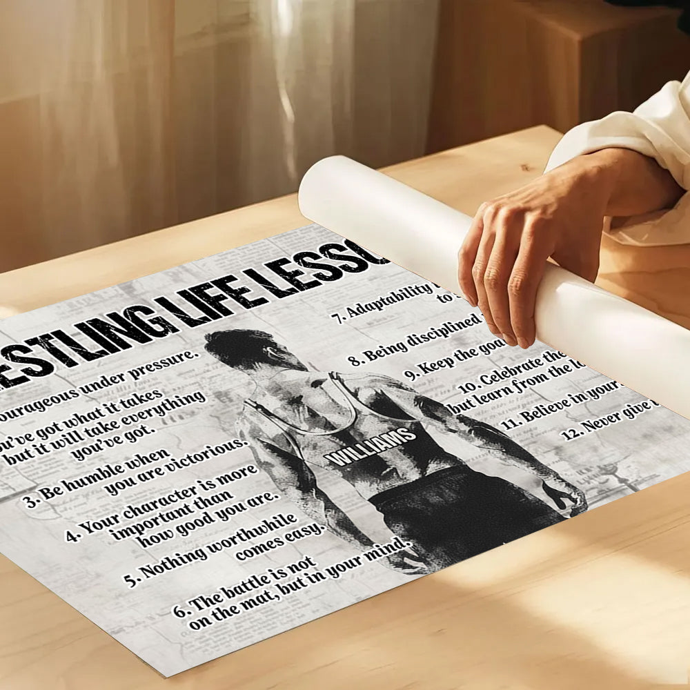 Personalized Wrestling Poster - Custom Photos And Names For Wrestlers NA04