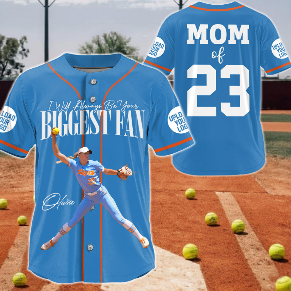 Custom Photo Softball Game Day - Personalized Softball Baseball Jersey - Gift for Softball Family, Softball Lovers A2110 Li29
