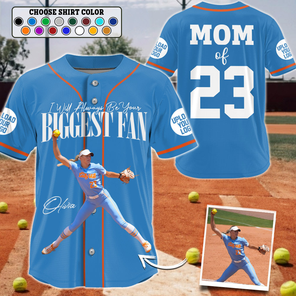 Custom Photo Softball Game Day - Personalized Softball Baseball Jersey - Gift for Softball Family, Softball Lovers A2110 Li29