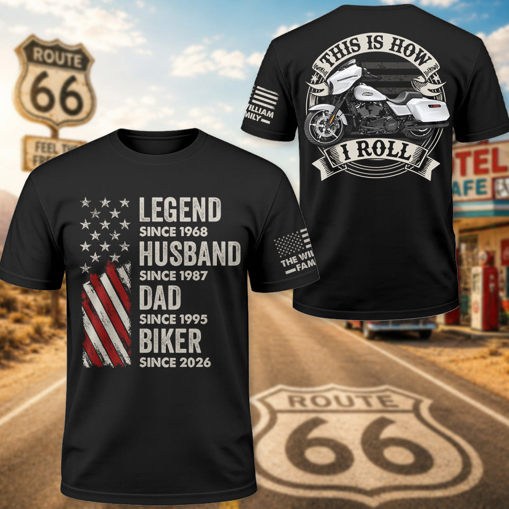 Legend, Husband, Dad And Biker -Custom Vehicle Photo Shirt - Gift for Father's Day, Biker Vrs2 A2110 Pt99