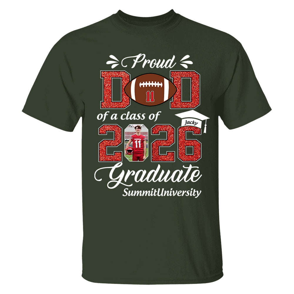 Personalized Football Graduation Shirt Class of 2026 Custom Senior Shirt Family Graduation Gift Football Senior 2026 Shirt Na02 T24