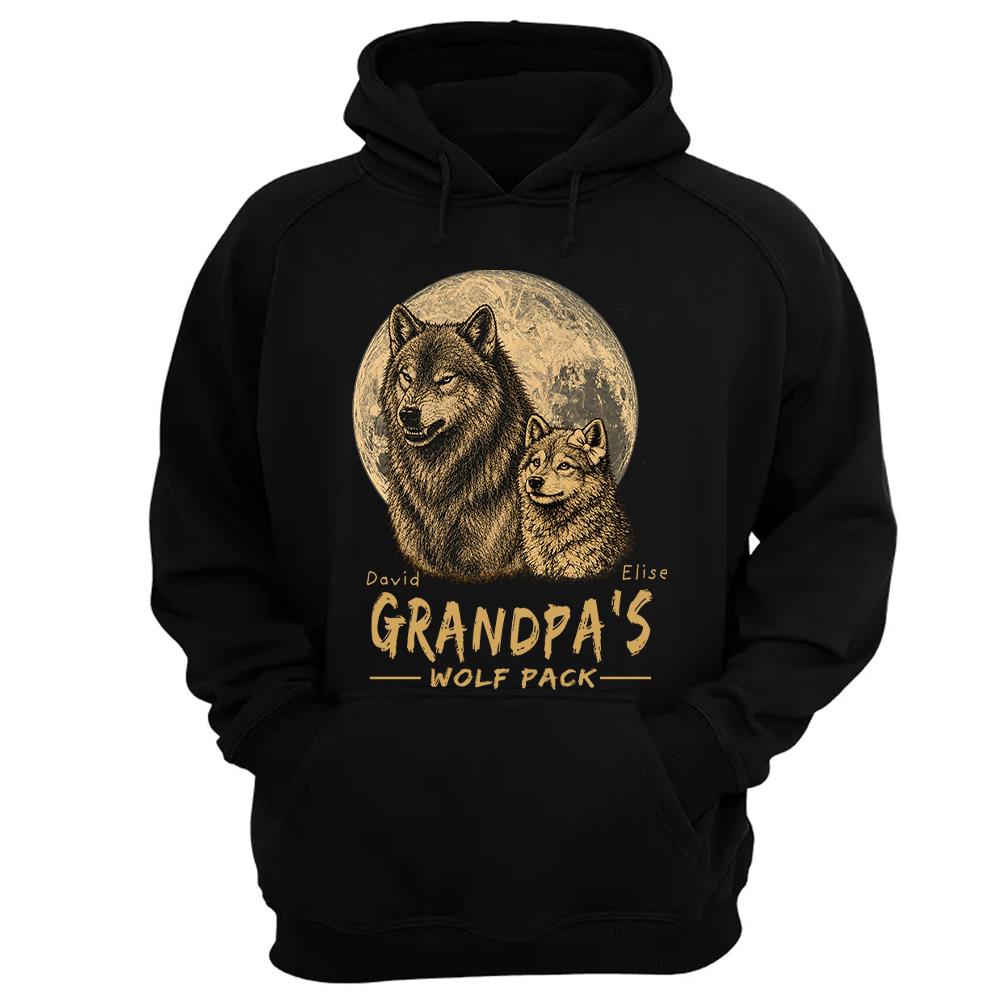 Grandpa Wolf Pack-Personalized Shirt - Father's Day, Gift For Dad, Grandpa, Father's Day Gift Na02 Nh00
