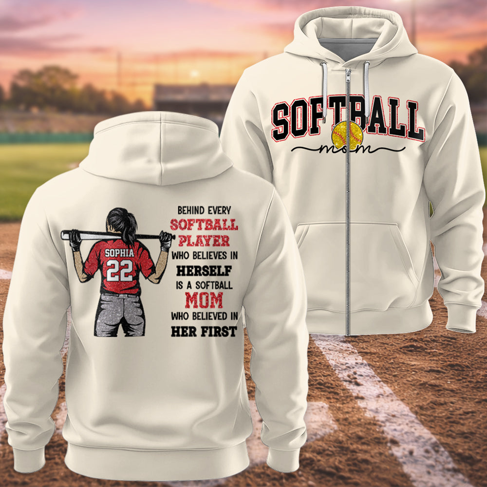 Softball Mom - Behind Every Softball Player Shirt - Personalized Shirt For Softball Family T1807 Hv01