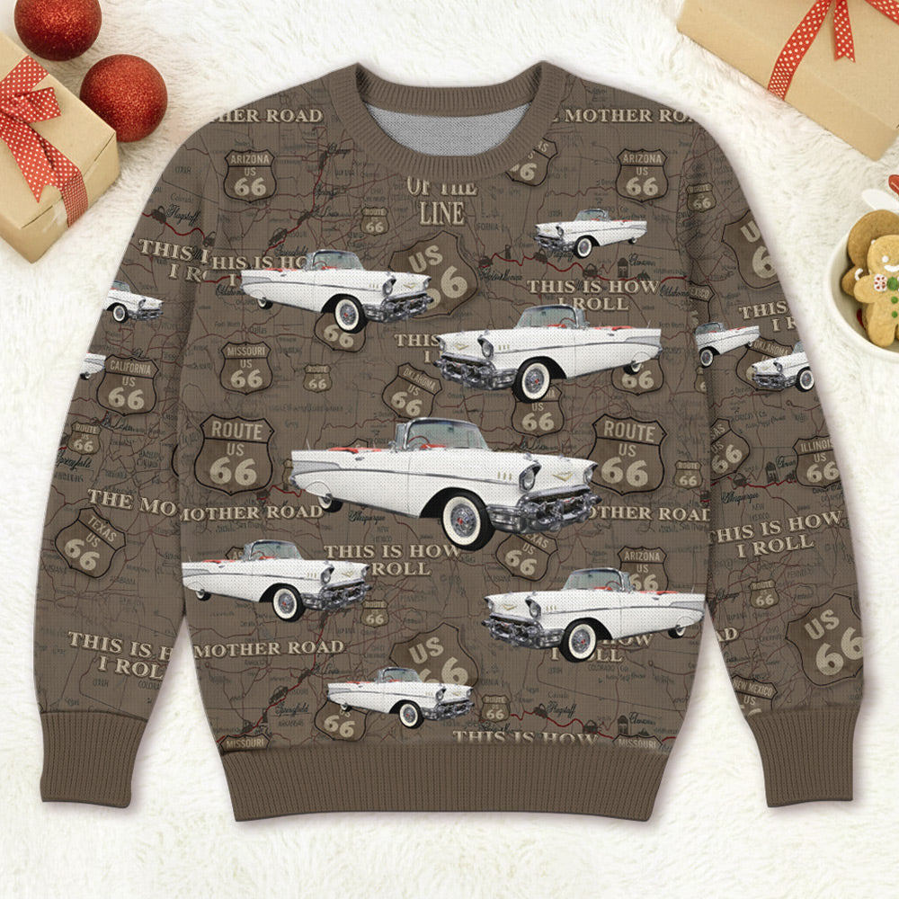 This Is How I Roll - Custom Vehicle Photo Upload Car Route 66 Ugly Sweater A2110