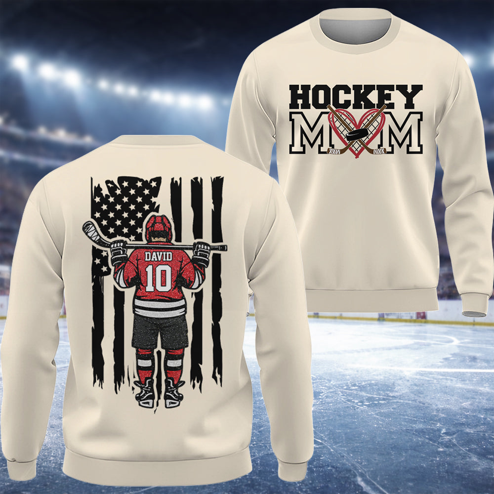 Hockey Mom - I'll Always Be Your Biggest Fan Personalized Shirt For Ice Hockey Family NA04 Hv01