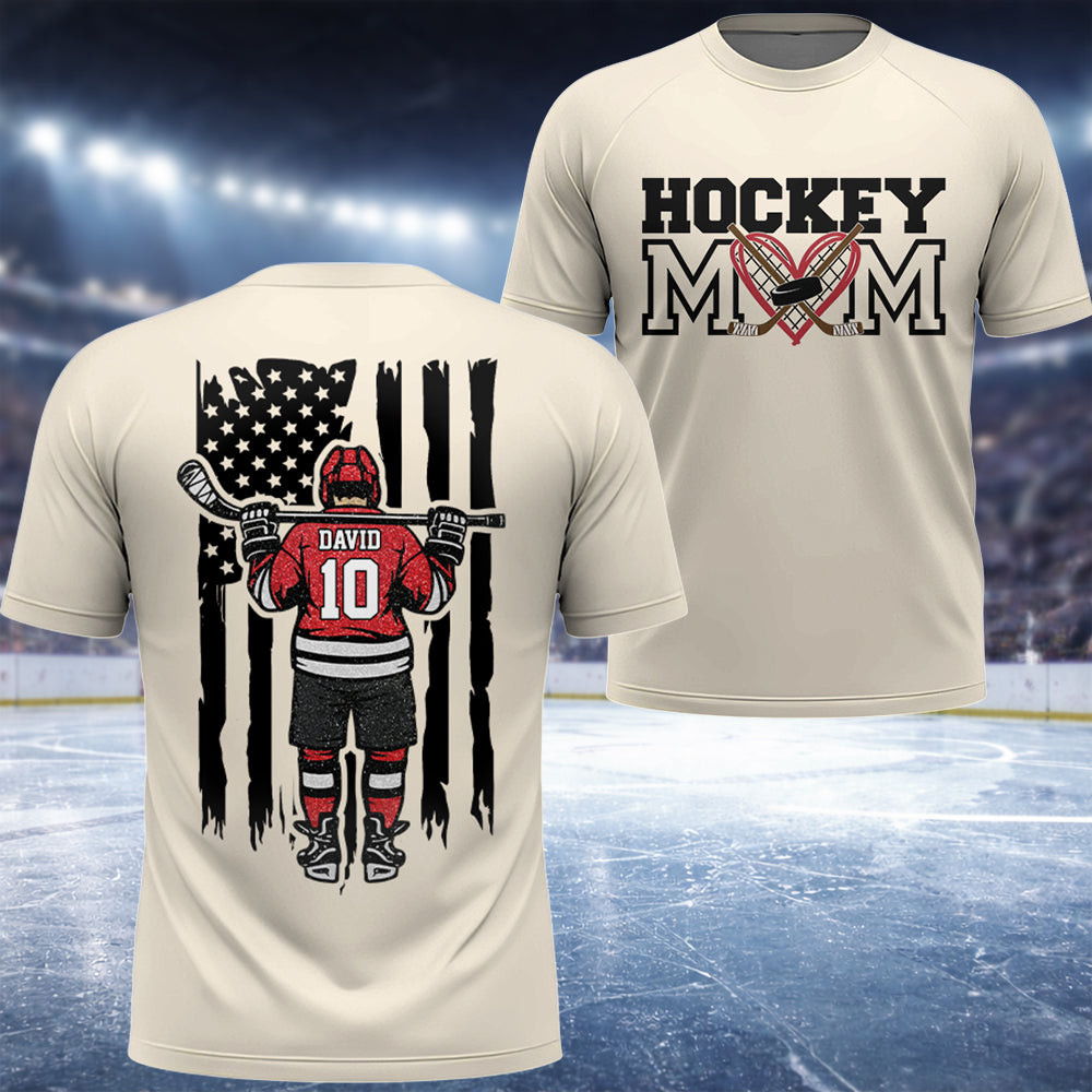 Hockey Mom - I'll Always Be Your Biggest Fan Personalized Shirt For Ice Hockey Family NA04 Hv01