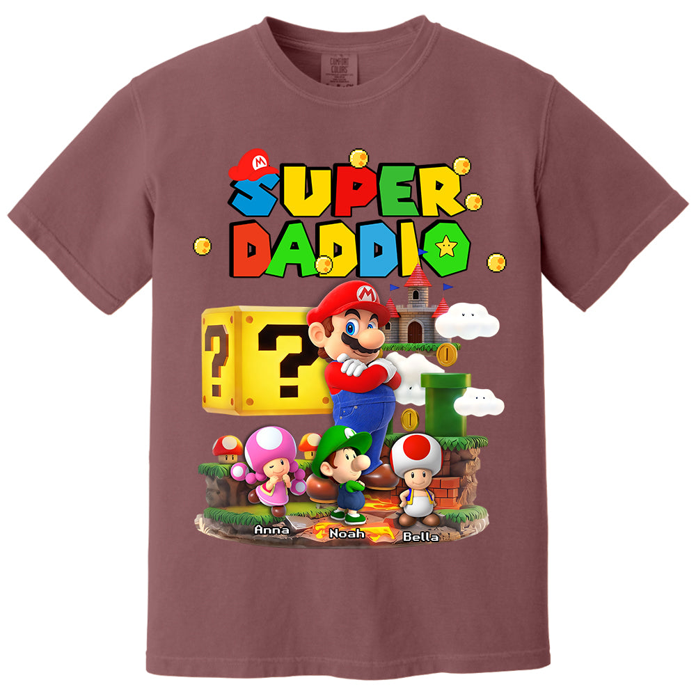 Best Dad Ever Super Daddio, Personalized Daddio Shirt Custom Kids Name, Gift For Dad, Gift For Father's Day MI209 TH23