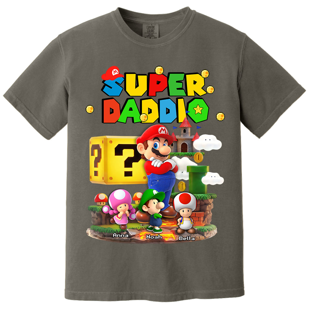 Best Dad Ever Super Daddio, Personalized Daddio Shirt Custom Kids Name, Gift For Dad, Gift For Father's Day MI209 TH23
