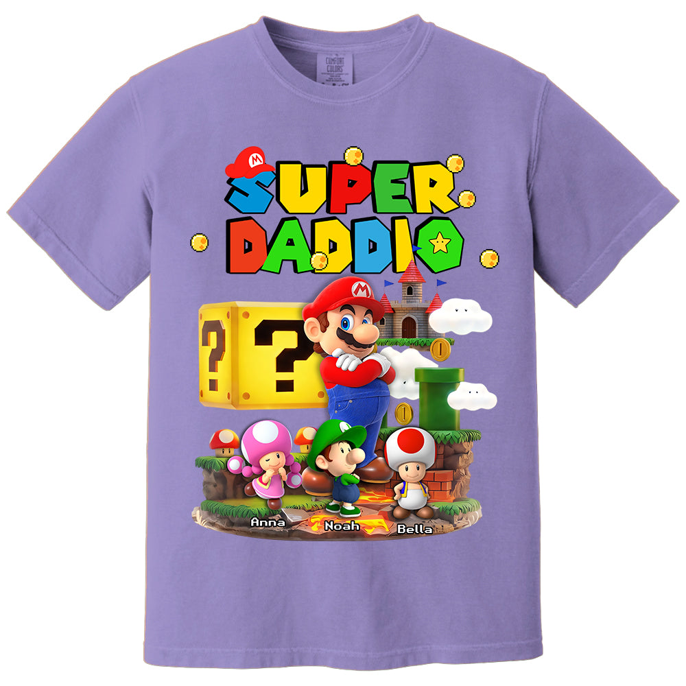 Best Dad Ever Super Daddio, Personalized Daddio Shirt Custom Kids Name, Gift For Dad, Gift For Father's Day MI209 TH23