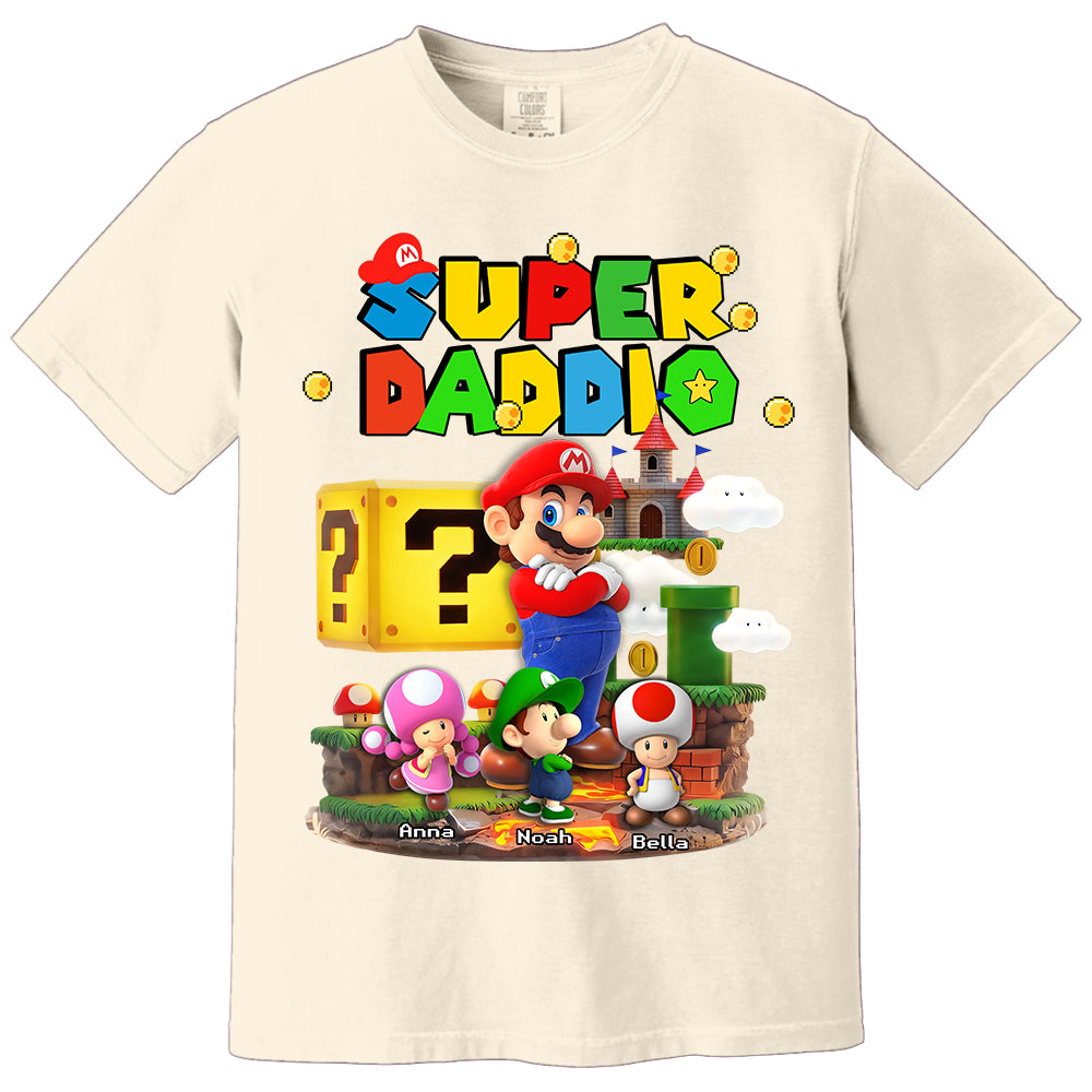 Best Dad Ever Super Daddio, Personalized Daddio Shirt Custom Kids Name, Gift For Dad, Gift For Father's Day MI209 TH23