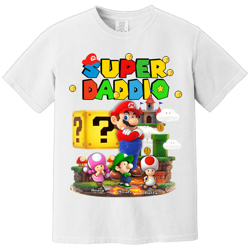 Best Dad Ever Super Daddio, Personalized Daddio Shirt Custom Kids Name, Gift For Dad, Gift For Father's Day MI209 TH23