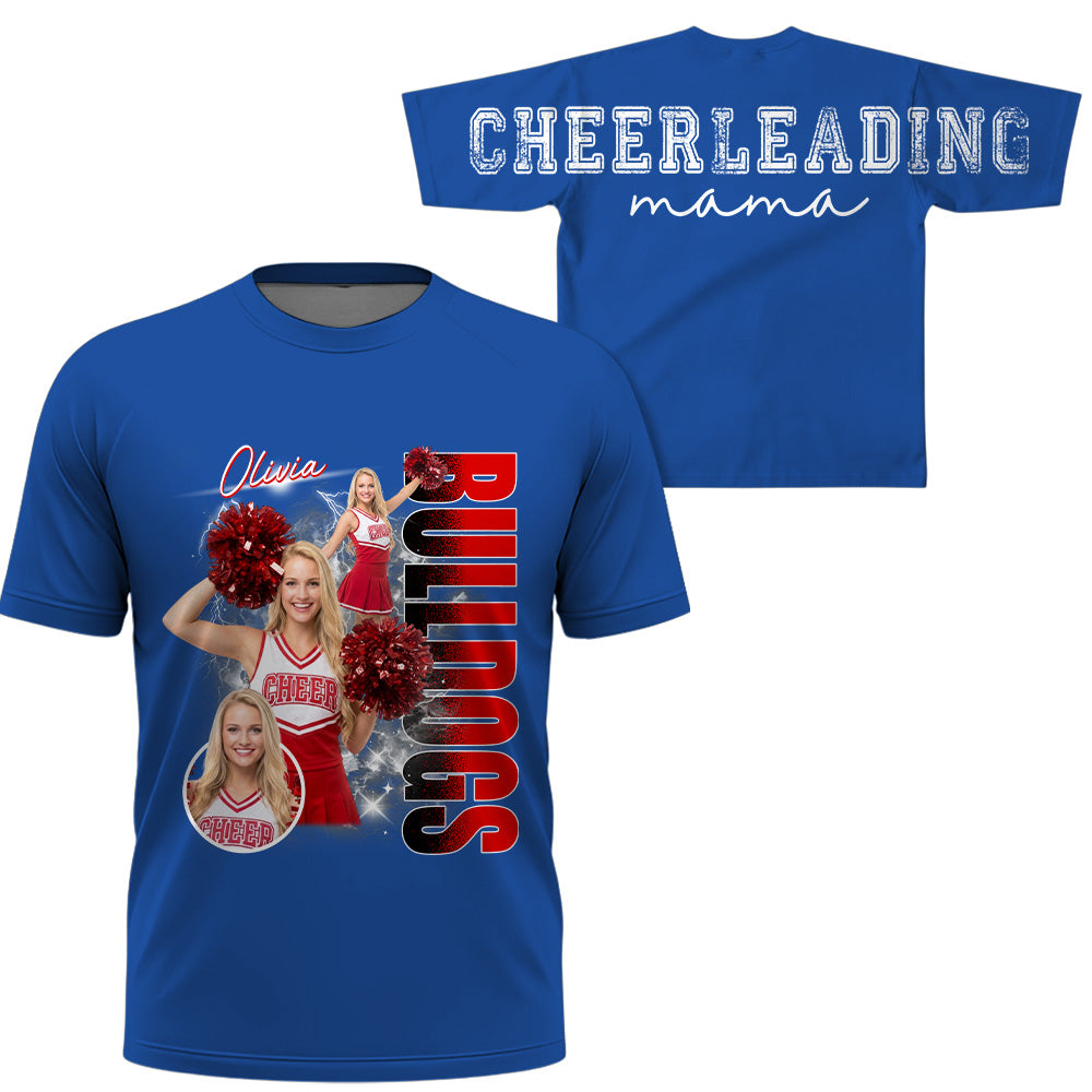 Personalized Chearleading Mom Sweatshirt, Custom Large Back Graphic Cheer, Gift For Cheer Mom Cheerleader Lovers MI209 VH01