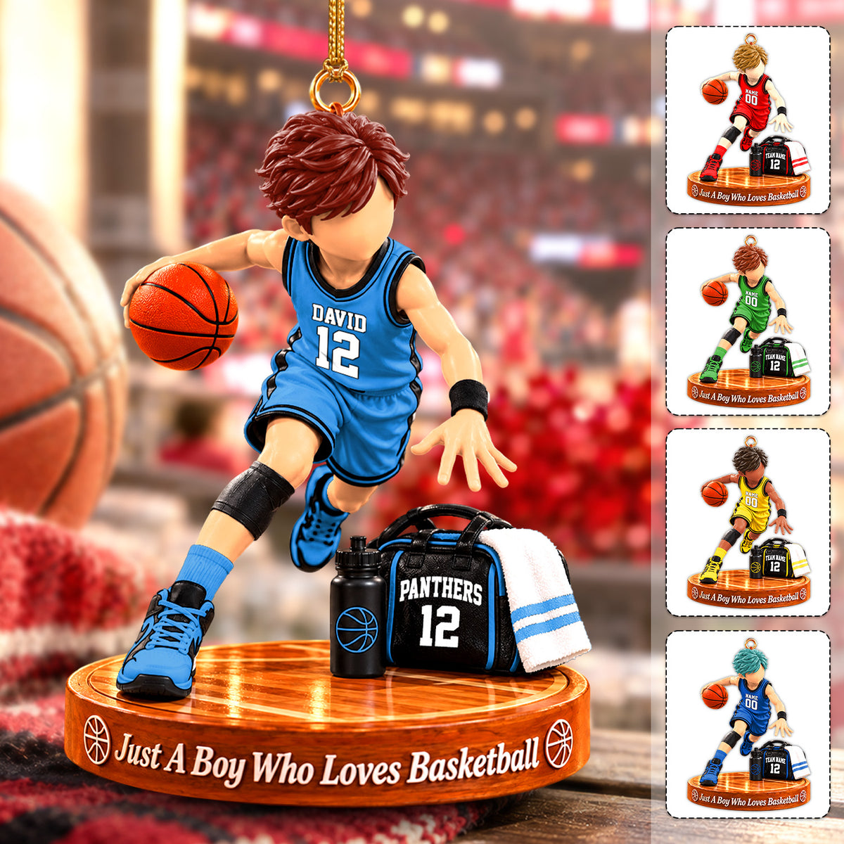 Just A Boy Who Loves Basketball Ornament, Personalized Basketball Christmas Ornament, Custom Name Gift Na02 Hv01