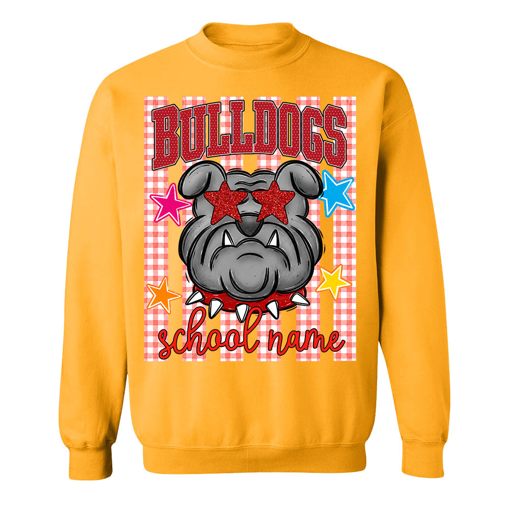 Personalized School School Spirit Mascot Striped Pattern T-Shirt For Teacher, Preppy Back To School, Gifts For Teacher Student MI209 TH23