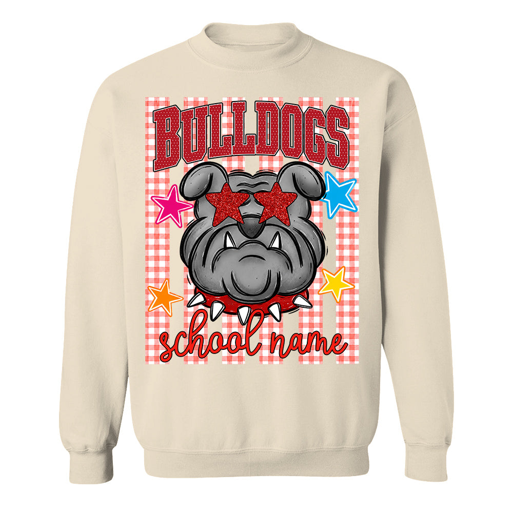 Personalized School School Spirit Mascot Striped Pattern T-Shirt For Teacher, Preppy Back To School, Gifts For Teacher Student MI209 TH23