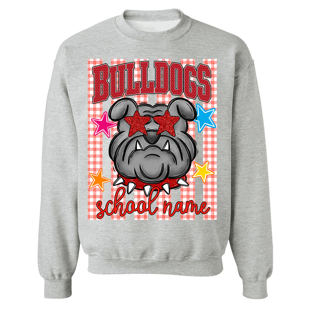 Personalized School School Spirit Mascot Striped Pattern T-Shirt For Teacher, Preppy Back To School, Gifts For Teacher Student MI209 TH23