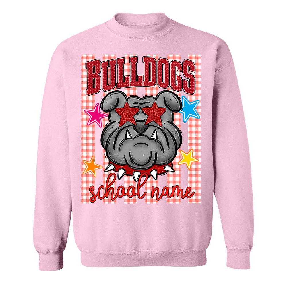 Personalized School School Spirit Mascot Striped Pattern T-Shirt For Teacher, Preppy Back To School, Gifts For Teacher Student MI209 TH23