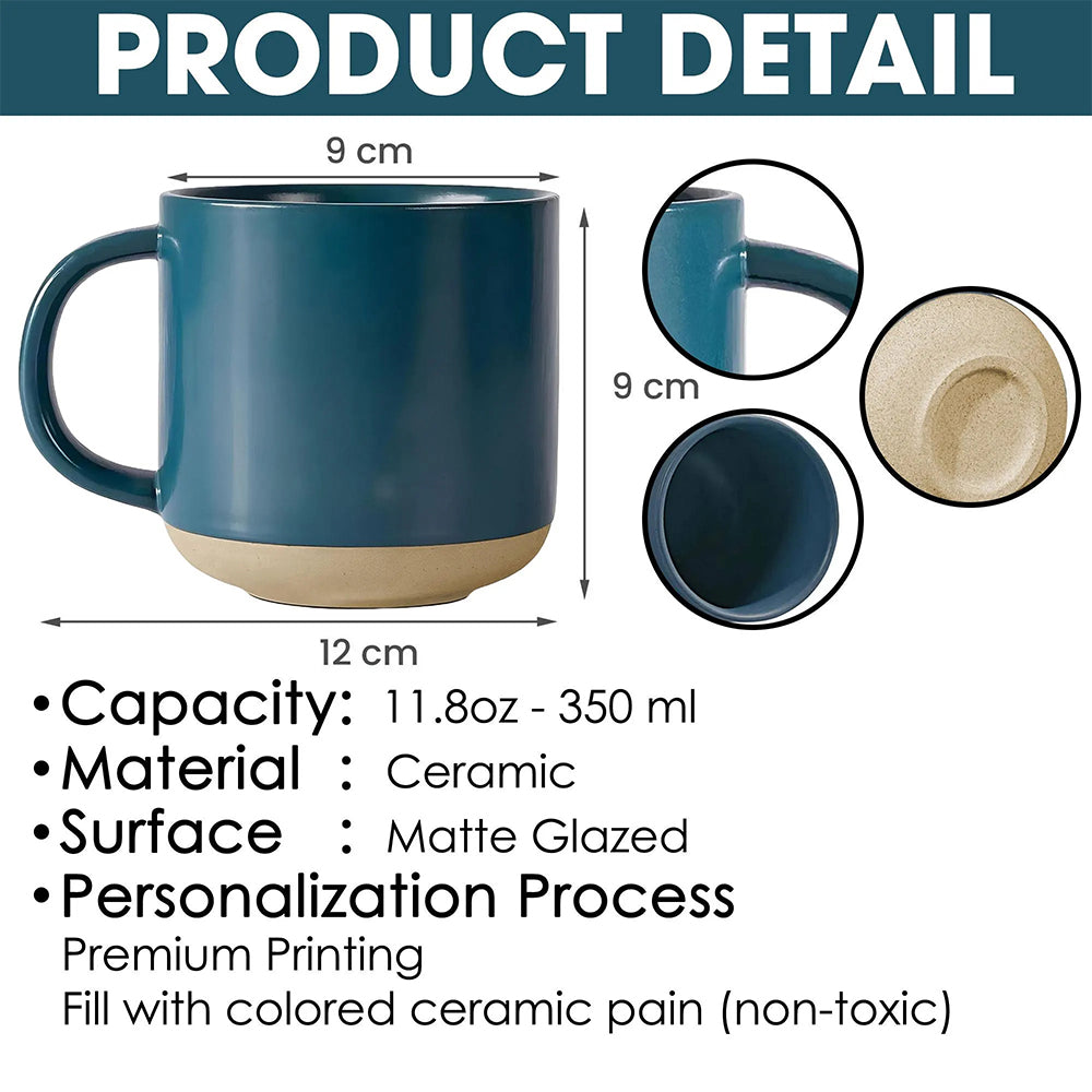 Custom Photo Pottery Mug, Custom Portrait Mug for Anniversary Birthday, Pottery Coffee Cup, Sentimental Gift For Couple Bestie Family Hv01