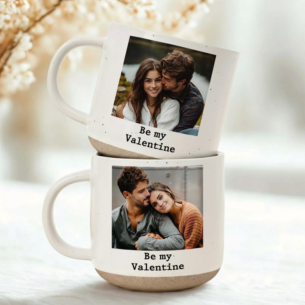 Custom Photo Pottery Mug, Custom Portrait Mug for Anniversary Birthday, Pottery Coffee Cup, Sentimental Gift For Couple Bestie Family Hv01