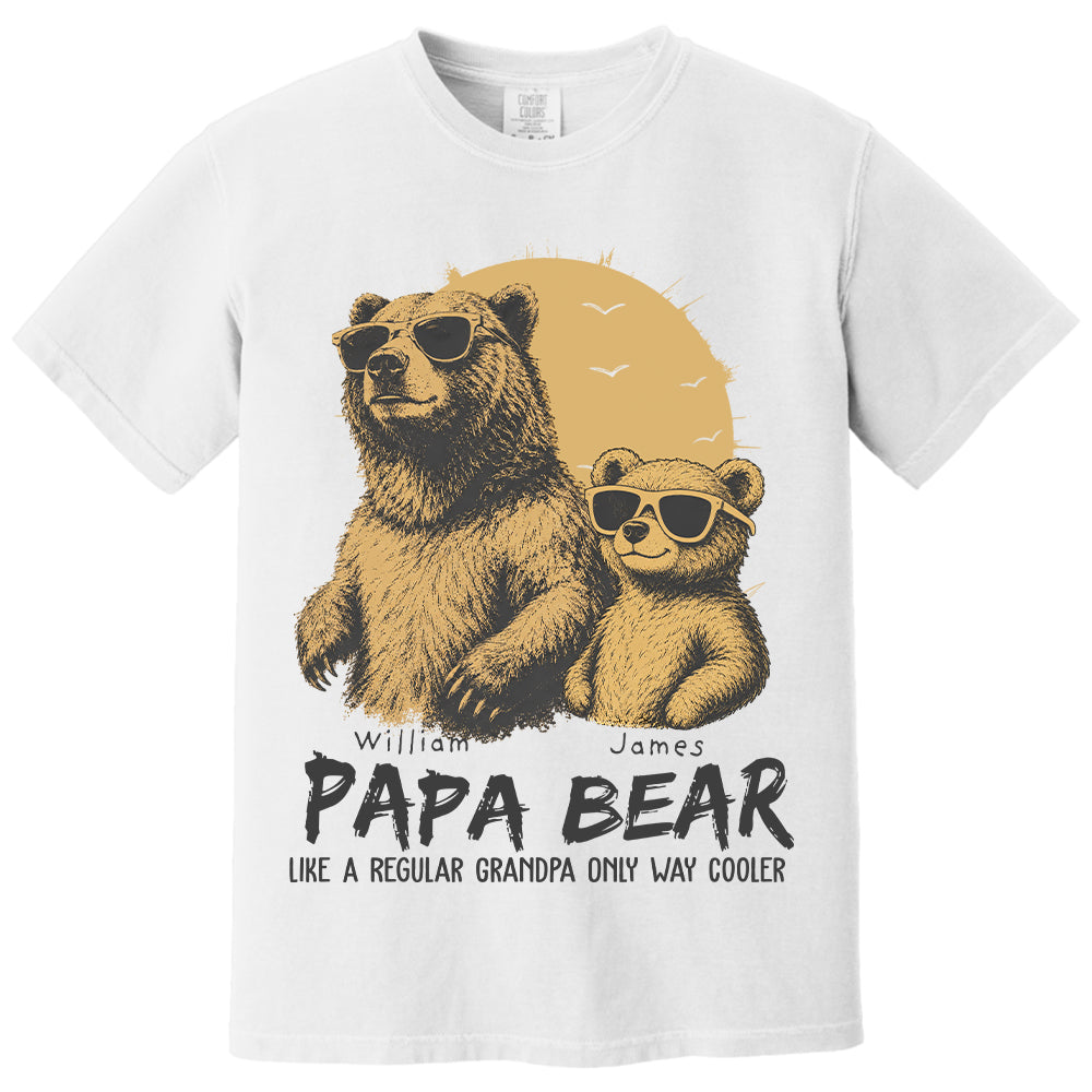 Personalized Papa Bear Like A Regular Grandpa Only Way Cooler Bear T-Shirt Father Day Gifts for Dad Funny Papa Tshirt Cool Daddy Bear Tee T24