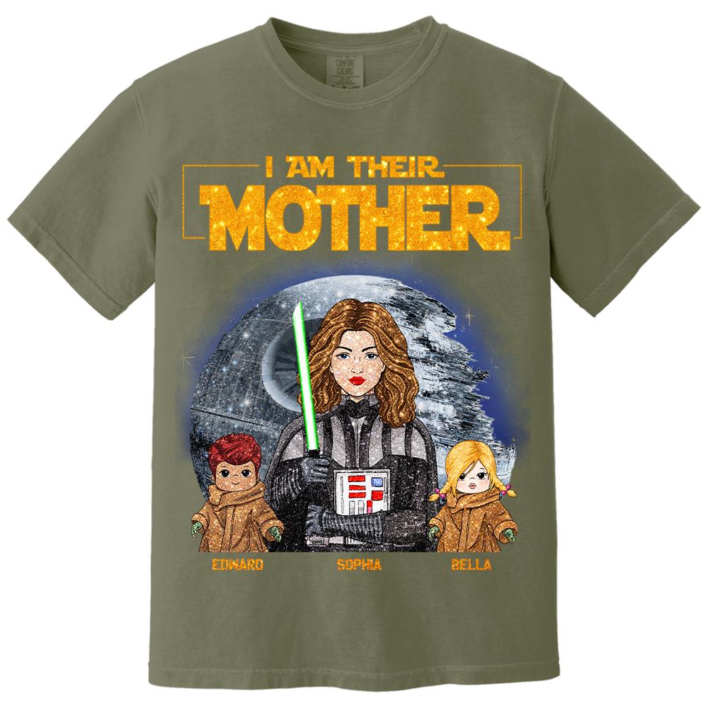 I Am Their Mother Custom Personalized Glitter Style Shirt For Mom - Mother's Day Gift Hv01