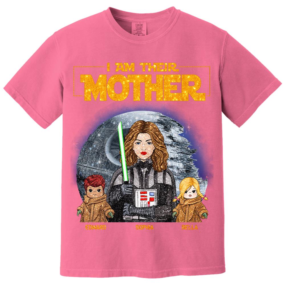I Am Their Mother Custom Personalized Glitter Style Shirt For Mom - Mother's Day Gift Hv01