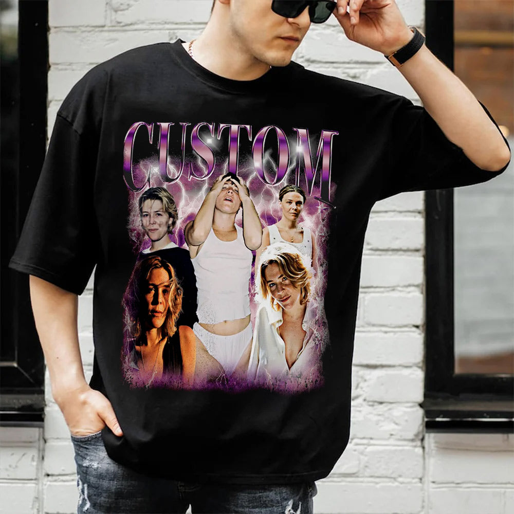Custom Girlfriend Face Bootleg Shirt, Boyfriend Vintage 90's T Shirt, Bachelorette Surprise, Personalized Birthday Bootleg Gift, Group Shirt