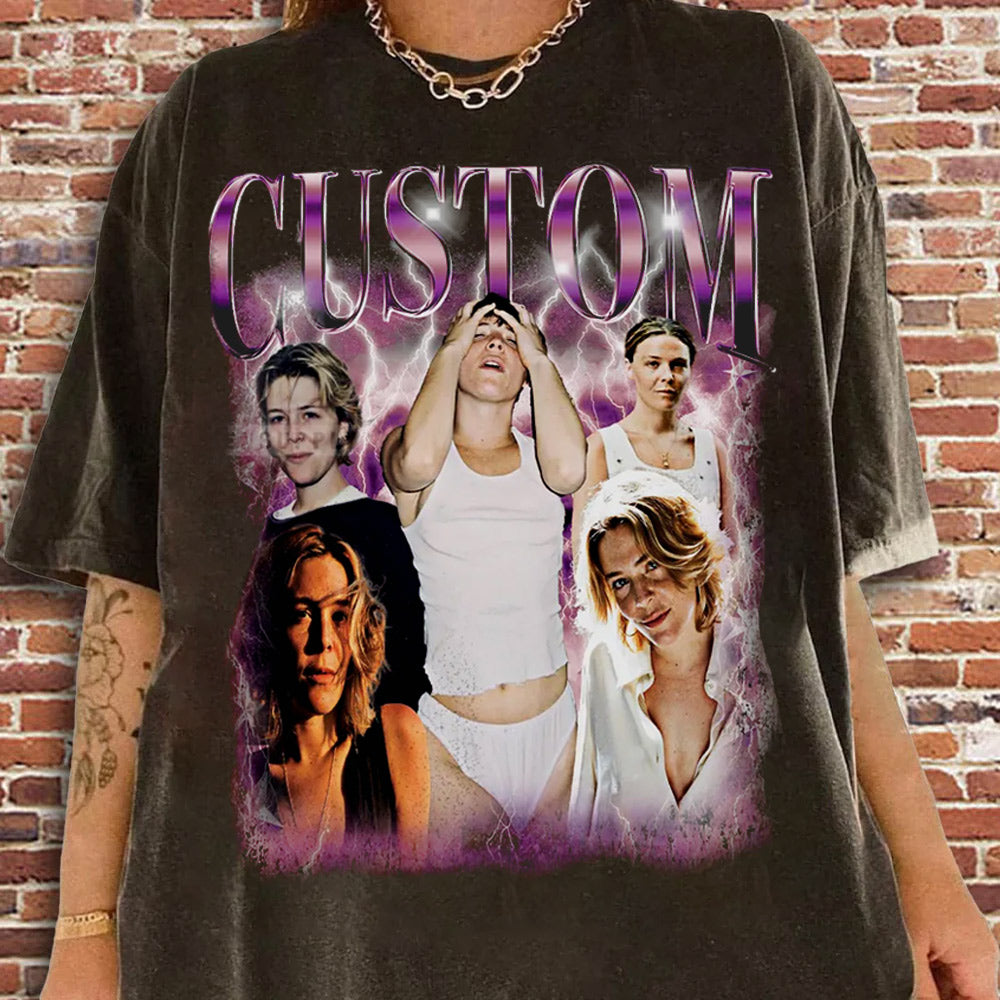 Custom Girlfriend Face Bootleg Shirt, Boyfriend Vintage 90's T Shirt, Bachelorette Surprise, Personalized Birthday Bootleg Gift, Group Shirt